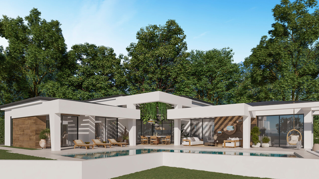 Three unique villas built on one level