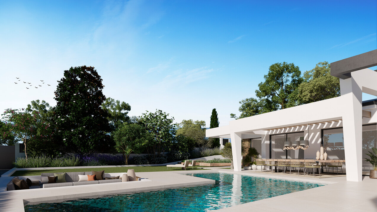 Three unique villas built on one level