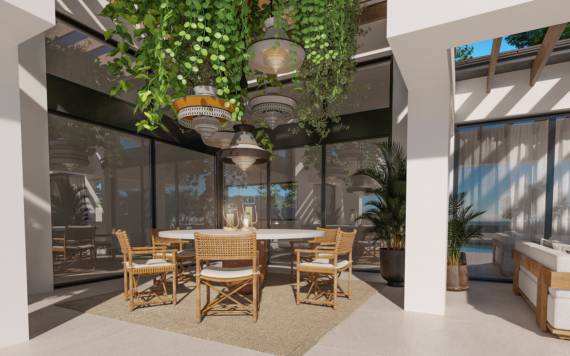 Three unique villas built on one level