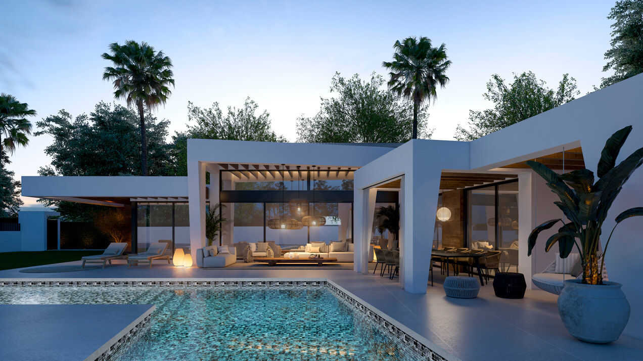Three unique villas built on one level