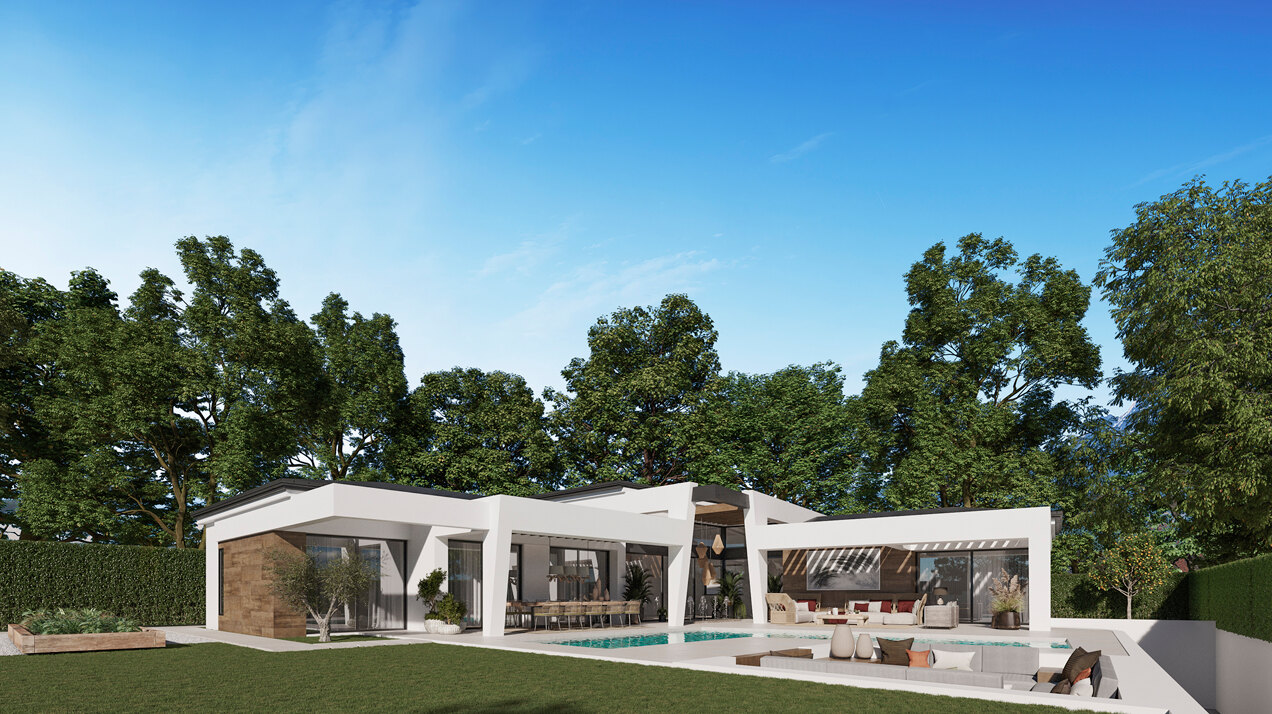 Three unique villas built on one level