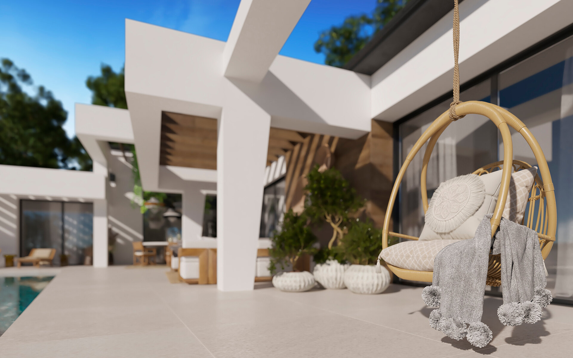 Three unique villas built on one level