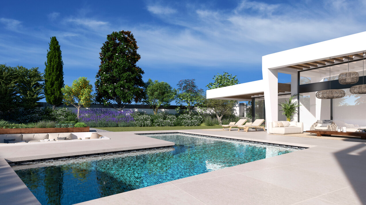 Three unique villas built on one level