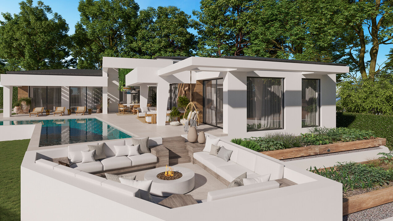 Three unique villas built on one level