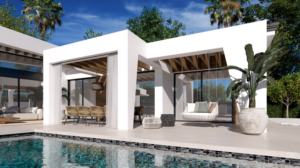 Three unique villas built on one level