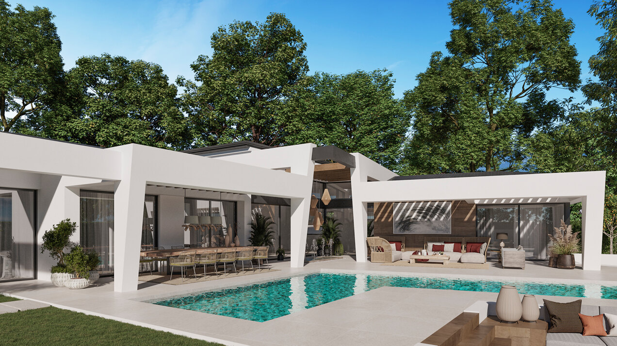 Three unique villas built on one level