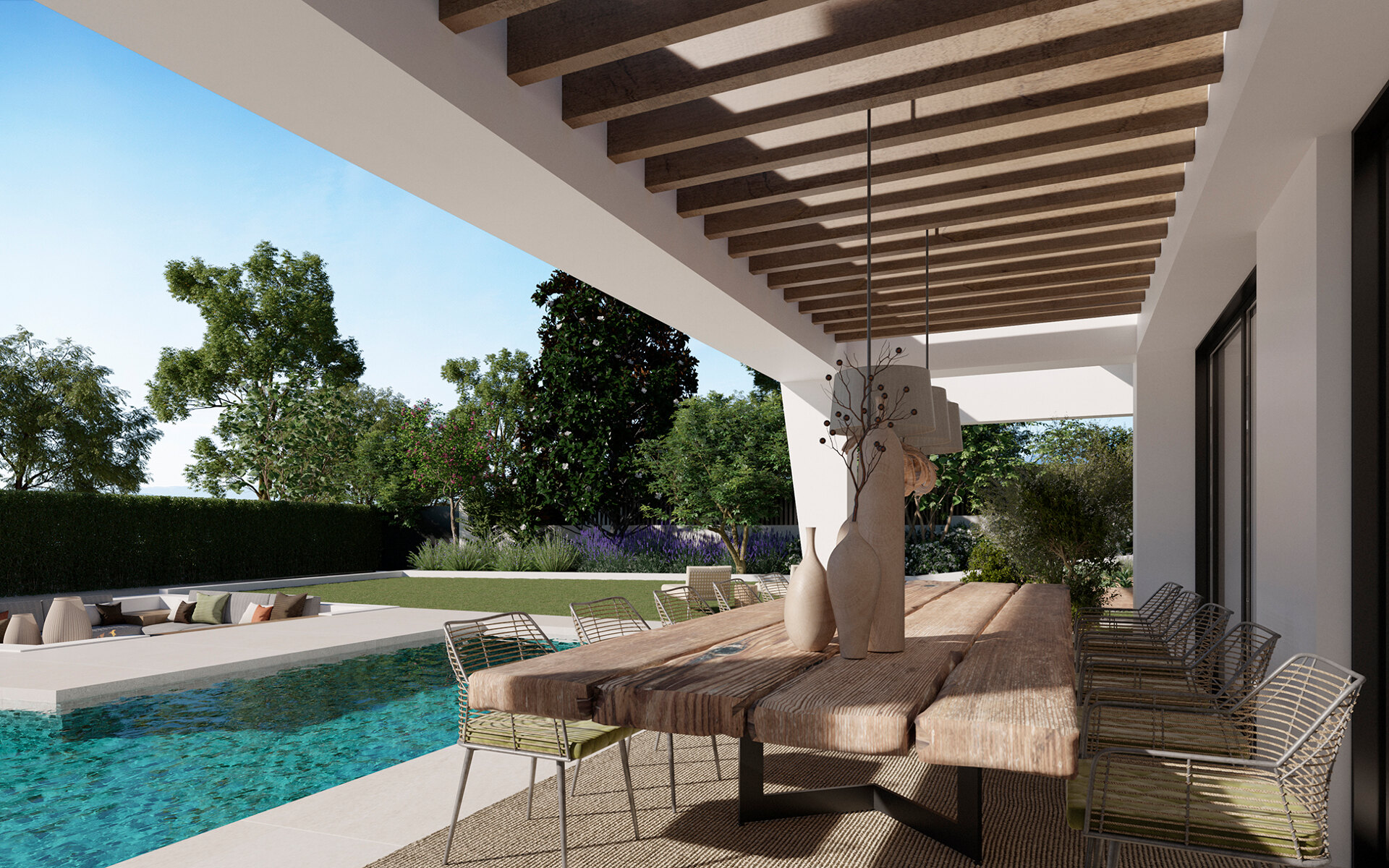 Three unique villas built on one level