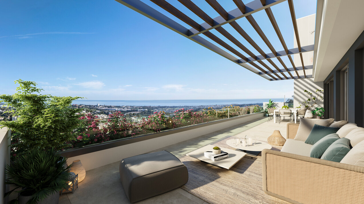 Fantastic complex of 3 and 4 bedroom apartments with panoramic sea views over the Golf Valley