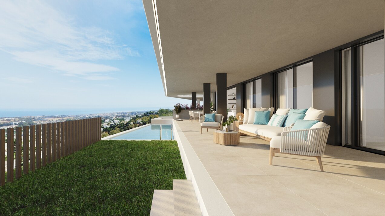 Fantastic complex of 3 and 4 bedroom apartments with panoramic sea views over the Golf Valley