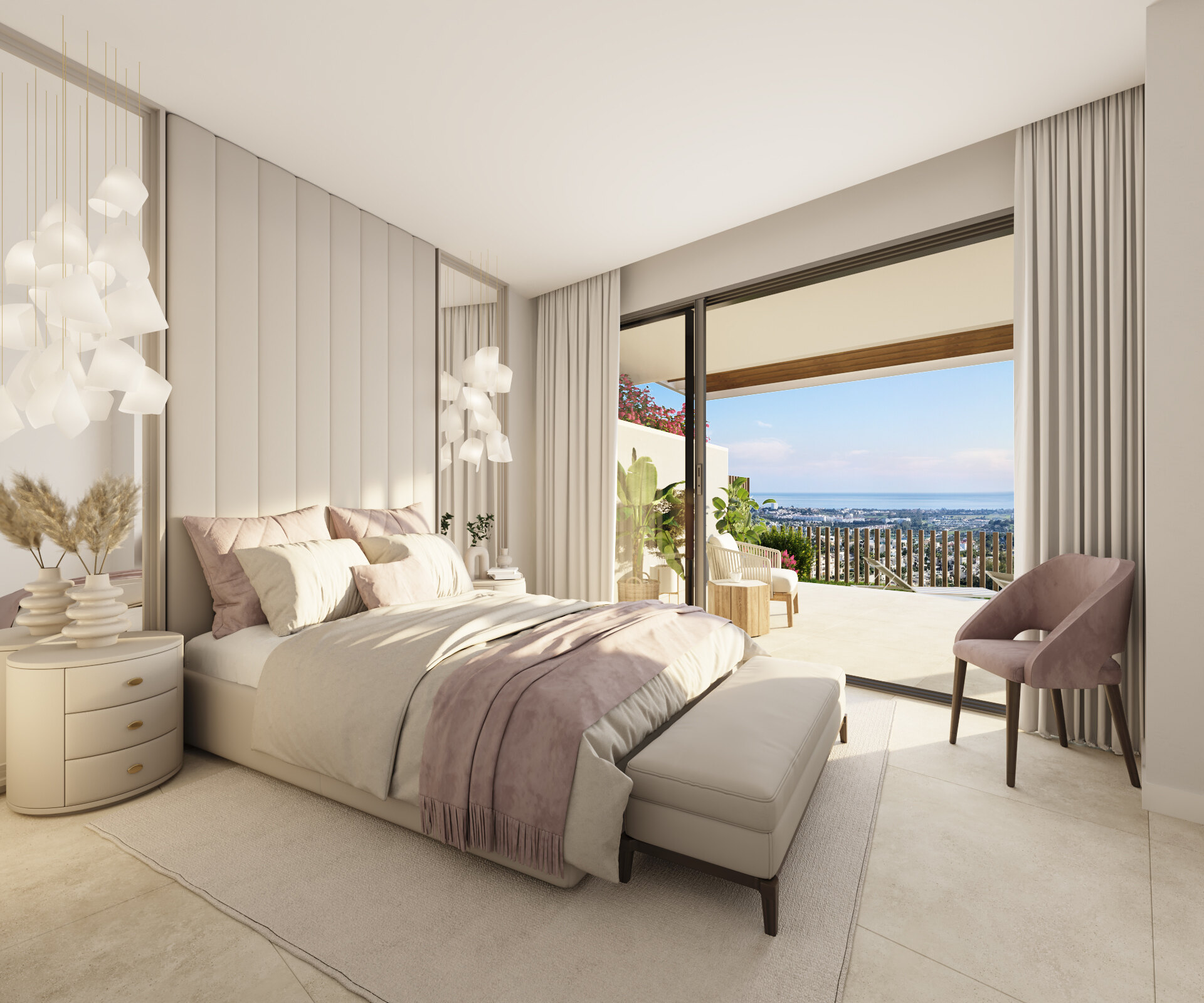 Fantastic complex of 3 and 4 bedroom apartments with panoramic sea views over the Golf Valley