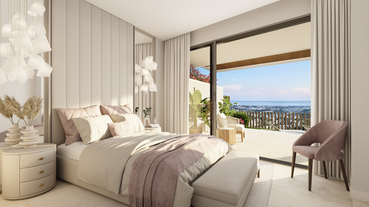 Fantastic complex of 3 and 4 bedroom apartments with panoramic sea views over the Golf Valley