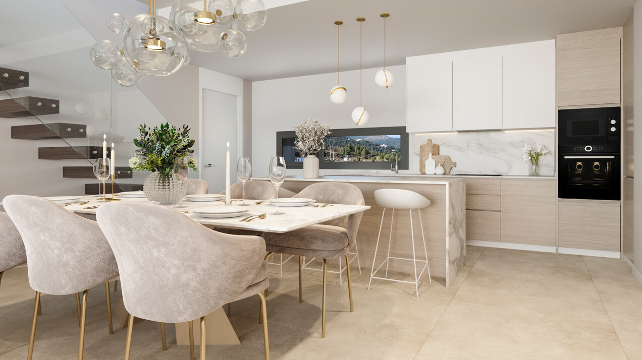 Fantastic complex of 3 and 4 bedroom apartments with panoramic sea views over the Golf Valley