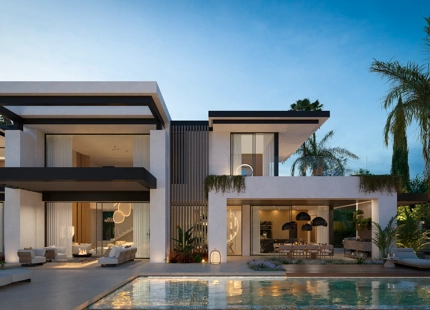 Blume, exclusiva colección boutique de 3 villas contemporáneas a pocos pasos de la playa, en una de las zonas residenciales más exclusivas de Marbella.
