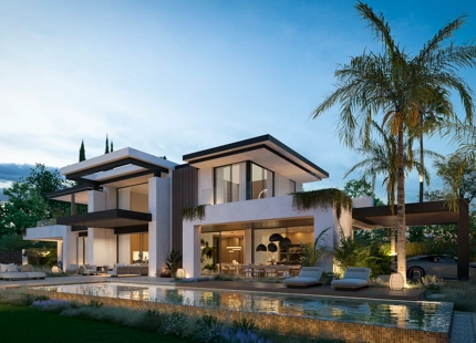 Blume, exclusiva colección boutique de 3 villas contemporáneas a pocos pasos de la playa, en una de las zonas residenciales más exclusivas de Marbella.