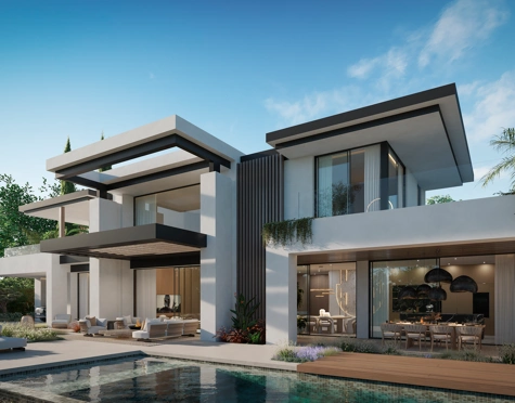 Blume, exclusiva colección boutique de 3 villas contemporáneas a pocos pasos de la playa, en una de las zonas residenciales más exclusivas de Marbella.