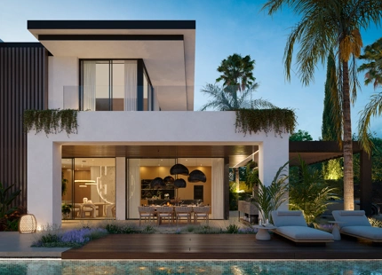 Blume, exclusiva colección boutique de 3 villas contemporáneas a pocos pasos de la playa, en una de las zonas residenciales más exclusivas de Marbella.