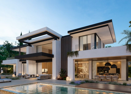 Blume, exclusiva colección boutique de 3 villas contemporáneas a pocos pasos de la playa, en una de las zonas residenciales más exclusivas de Marbella.