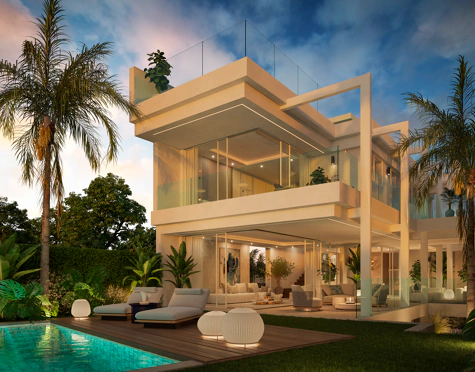 NARA MARBELLA: Exclusivo conjunto de 8 villas de lujo en Valdeolletas, Marbella, con piscina privada y vistas al mar