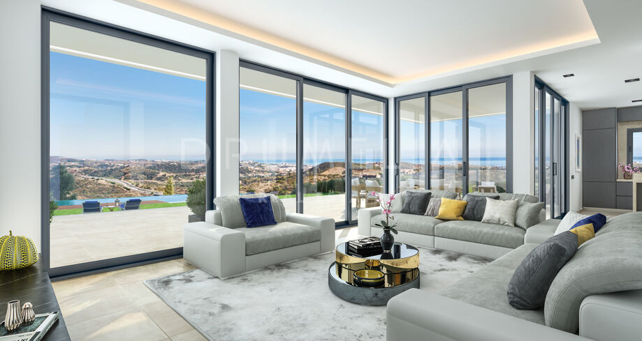 Brand new modern villa with sea views close to the golf course in La Cala de Mijas