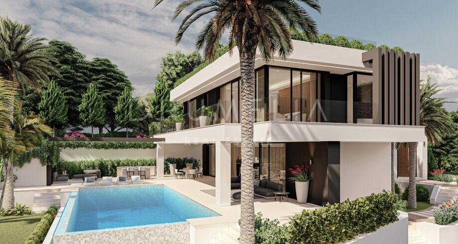 Magnífico proyecto de 3 lujosas villas modernas a estrenar en la Milla de Oro de Marbella