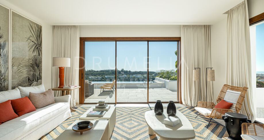 Elegant villa with panoramic sea and golf views in Finca Cortesin Golf Resort, Casares