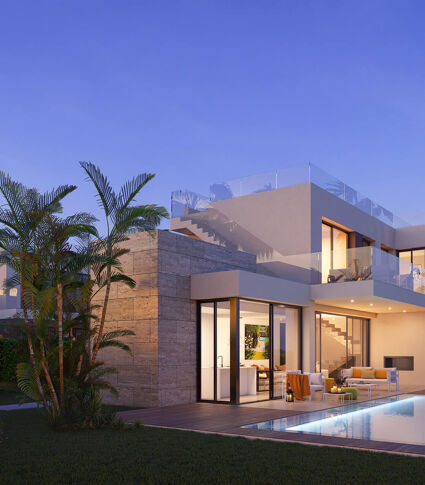 Magnifico proyecto de modernas villas de lujo con piscina privada en Monte Biarritz, Estepona.