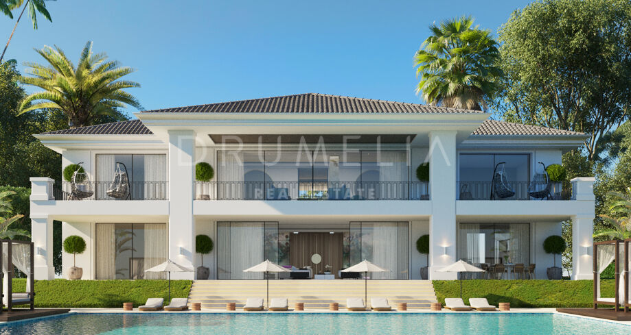 Prachtige Gloednieuwe Front-line Golf Moderne Luxe Villa te koop in La Alqueria, Benahavis