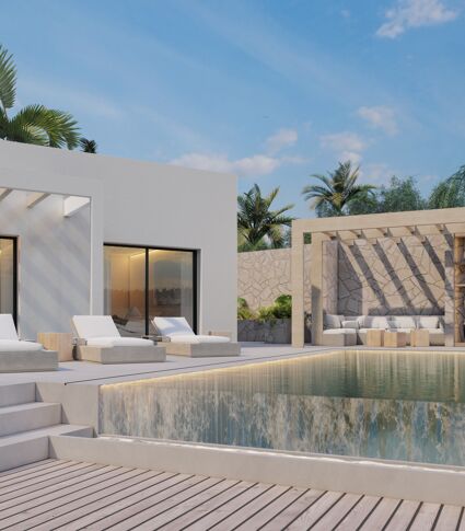 Prachtige luxe villa in hedendaagse stijl te koop met een opknapproject in Elviria, Marbella Oost