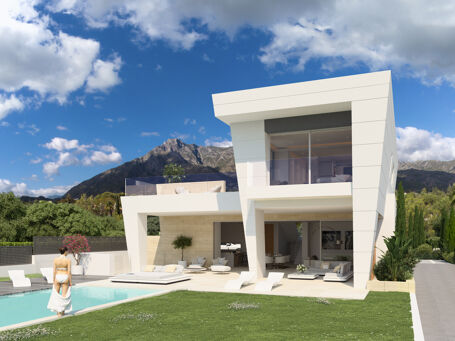 Schitterend perceel met project van moderne high-end villa in Rocio de Nagüeles, Marbella's Golden Mile.