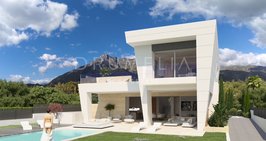 Superb plot with project of modern high-end villa in Rocio de Nagüeles, Marbella’s Golden Mile