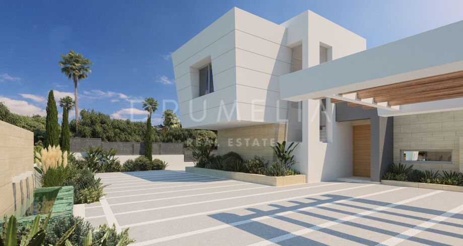 Superb plot with project of modern high-end villa in Rocio de Nagüeles, Marbella’s Golden Mile