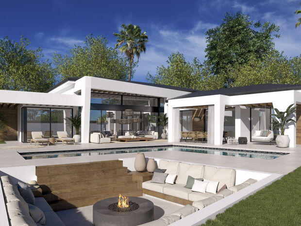 Nueva villa contemporánea del siglo XXI en la bella Nueva Andalucía
