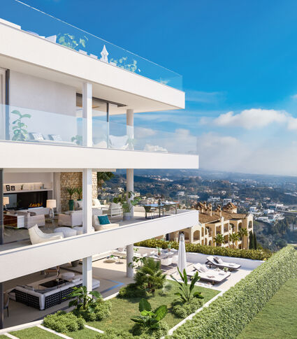 Duplex moderne et sophistiqué au rez-de-chaussée avec vue sur la mer, La Quinta, Benahavis