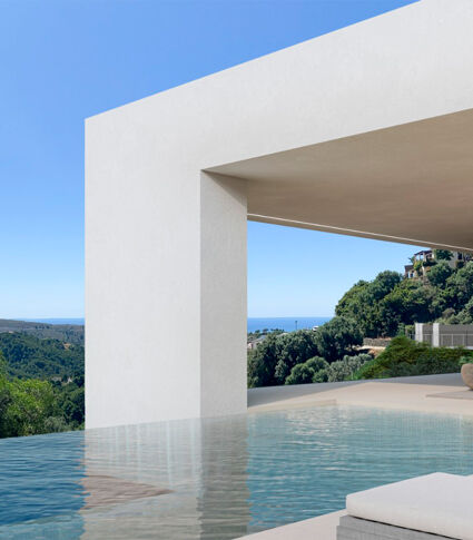 Außergewöhnliches Projekt einer modernen Villa mit Panoramablick auf Meer und Natur in Monte Mayor.