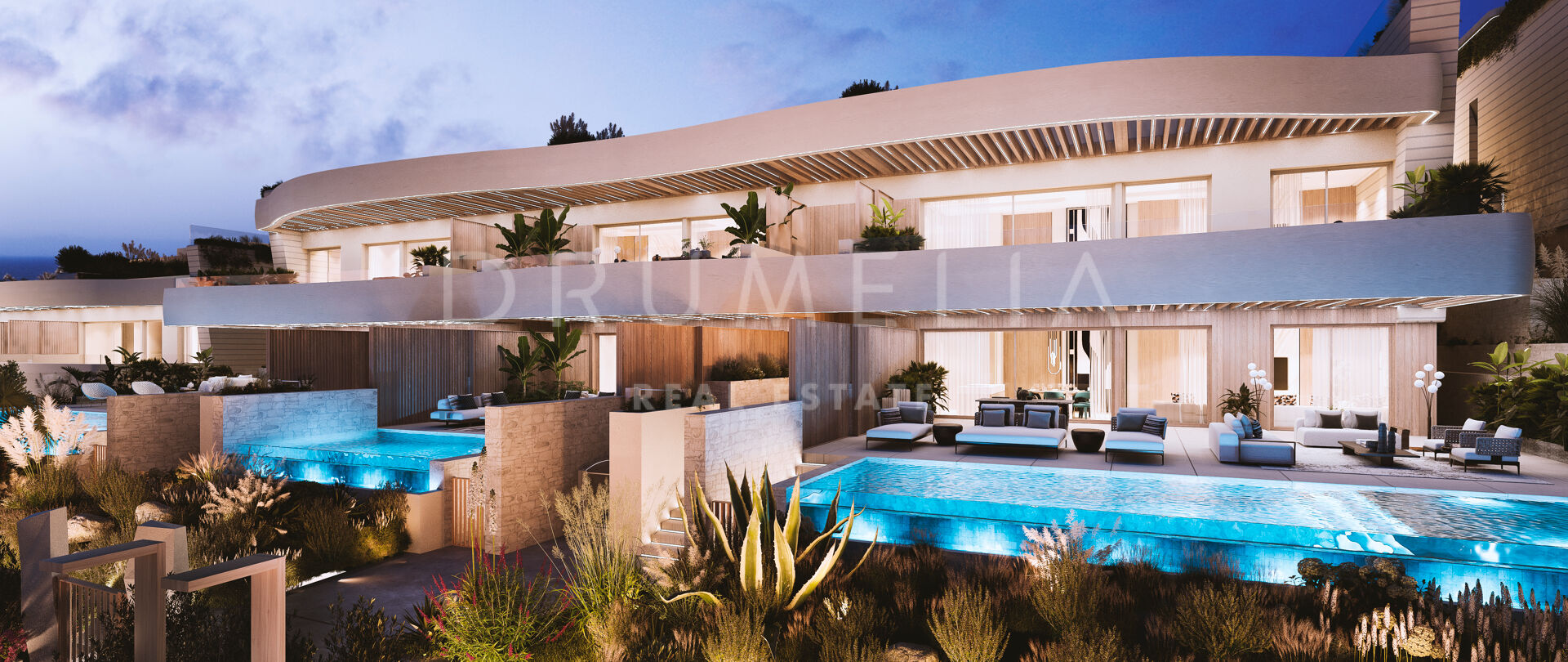 New Stunning Beachfront Modern Luxury Semi-Detached Villa in Las Chapas, Marbella East