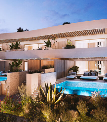 Nouvelle villa jumelée moderne de luxe en bord de mer à Las Chapas, Marbella East