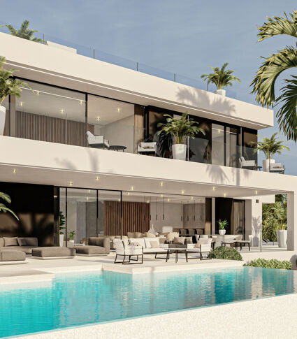 Magnifique projet de 3 luxueuses villas modernes flambant neuves sur le Golden Mile de Marbella