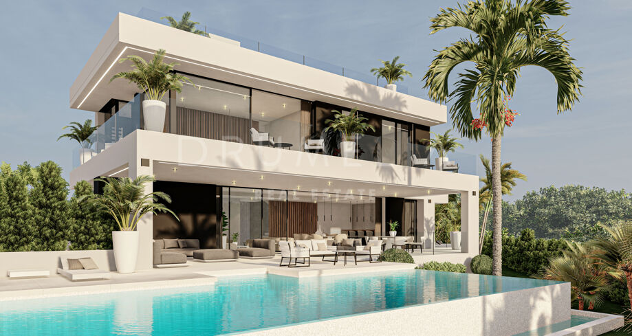 Magnificent project of 3 luxurious brand-new modern villas on Marbella's Golden Mile