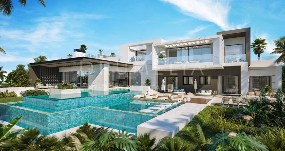 Najnowocześniejsza nowoczesna willa w budowie w pięknym El Paraiso Alto, Benahavis
