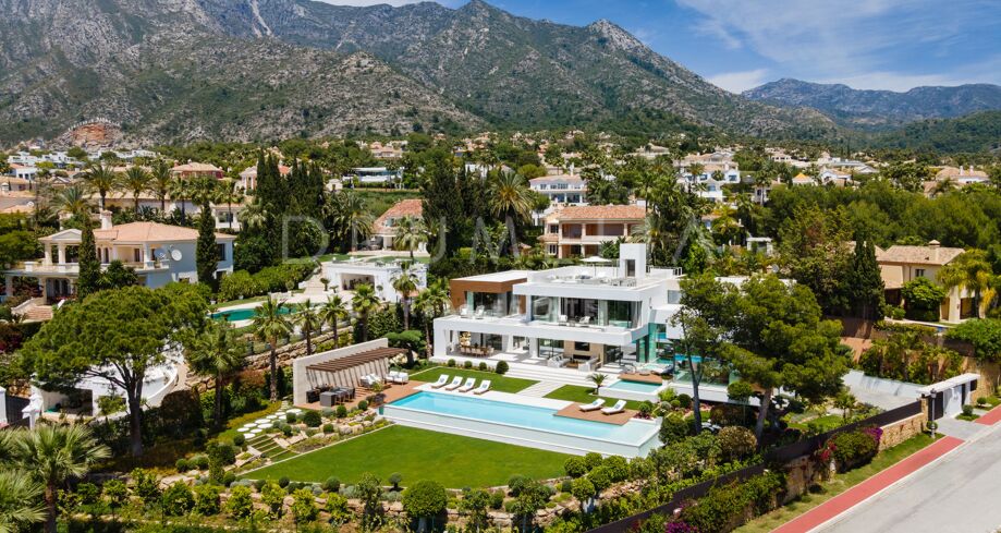 Prachtige ultra-moderne luxe villa met zeezicht in elite Sierra Blanca, Golden Mile van Marbella