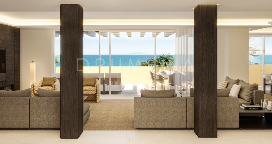 Uitzonderlijk ruim modern duplex penthouse met zeezicht in La Morera aan het strand, Marbella Oost