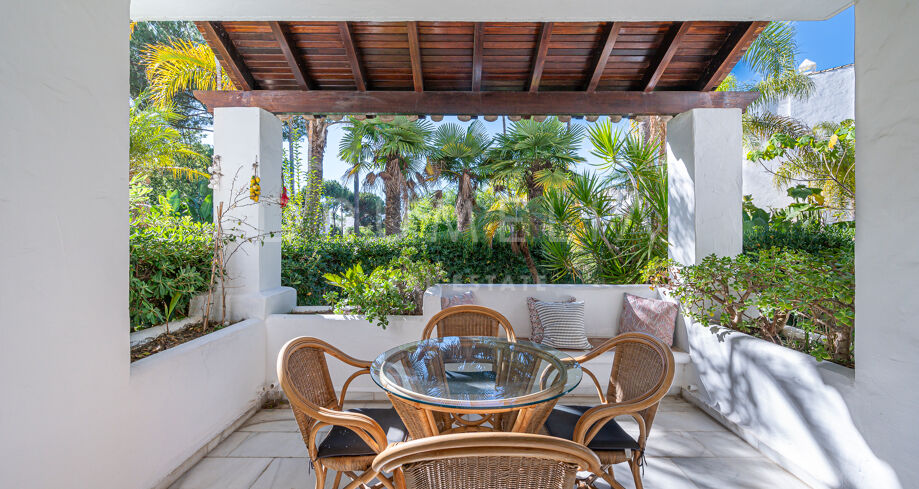 Garden Apartment within walking distance to the beach for sale in Marbella Golden Mile.