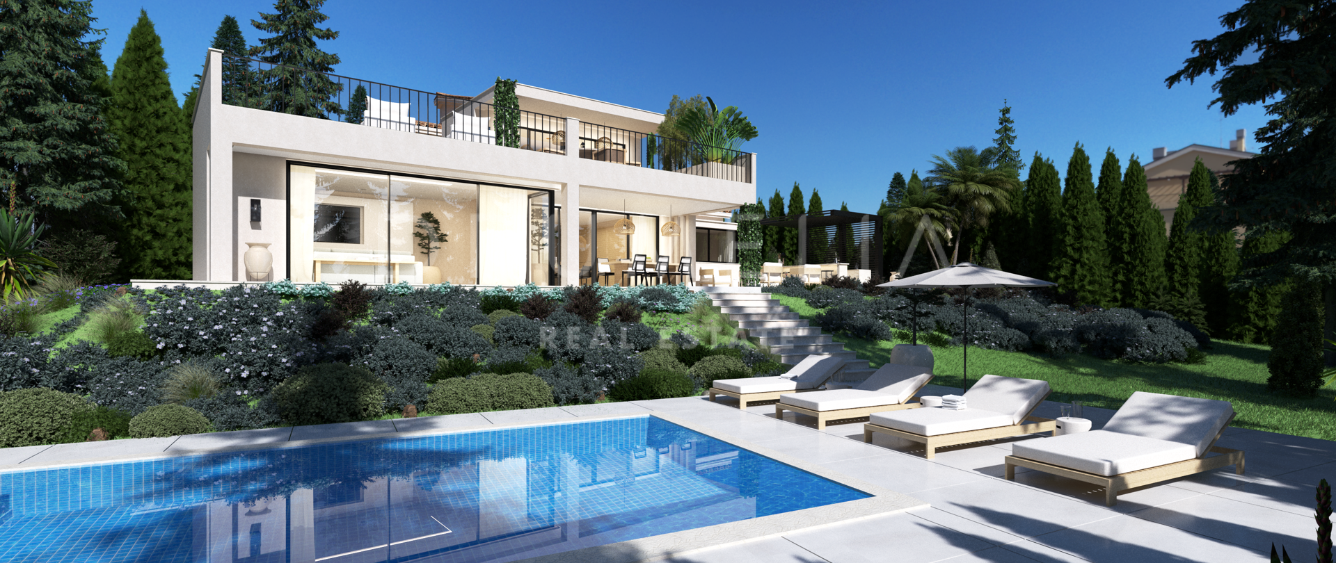 Villa de luxe récemment rénovée, élégante et moderne à Elviria, Marbella Est.