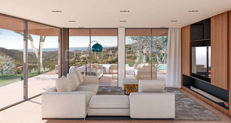 Stunning signature villa project with panoramic sea and mountain views in Monte Mayor, Benahavís