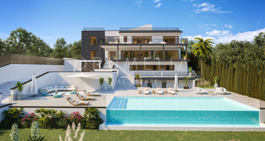 Fabulous modern luxury villa under construction with panoramic views in Sotogrande Alto