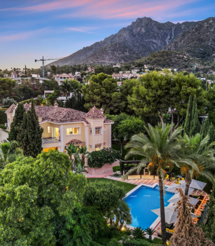 Luxury Mediterranean-style villa with sea views in high-end Sierra Blanca, Marbella Golden Mile