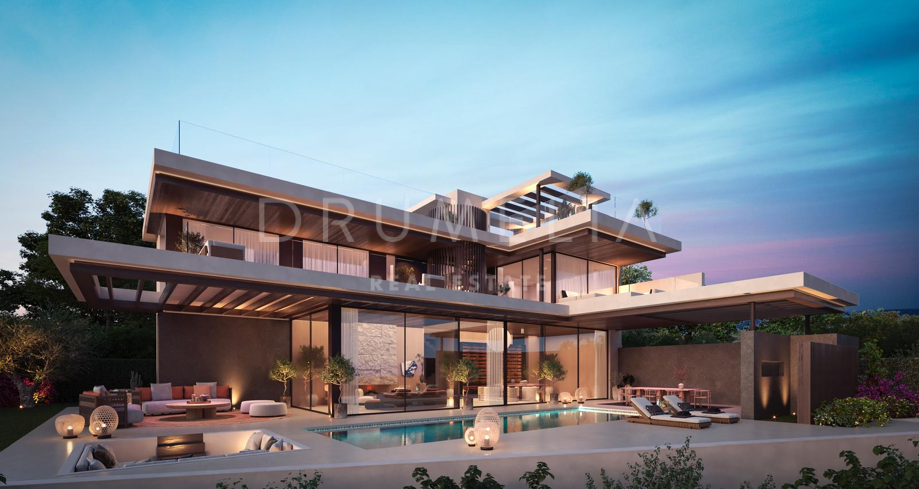 Impresionante villa moderna a estrenar con vistas panorámicas en Cascada de Camoján, Milla de Oro de Marbella