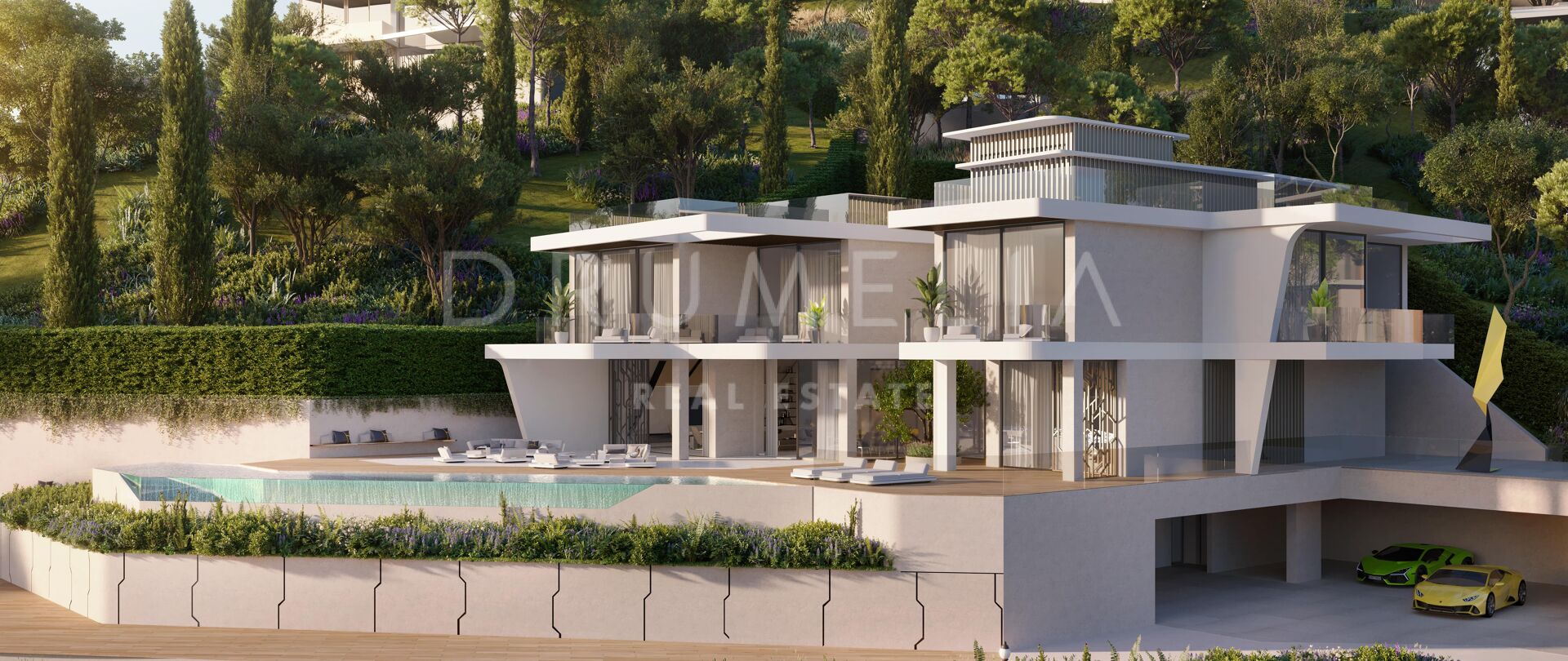Brandneue prächtige moderne Villa mit Panoramablick auf das Meer im schönen La Alqueria, Benahavís