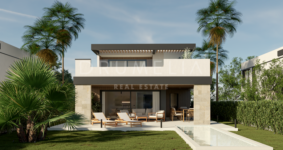 Helt ny fantastisk lyxvilla i modern stil till salu på den nya Golden Mile i Estepona