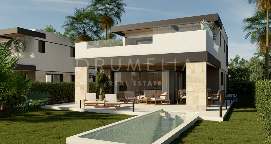 Helt ny fantastisk lyxvilla i modern stil till salu på den nya Golden Mile i Estepona